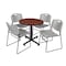 Kobe Kobe Round Table & Chair Set, Wood, Metal, Polypropylene Top TKB30RNDCH44GY - alternate 1